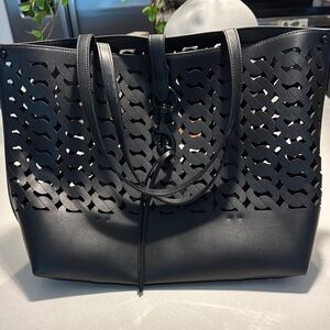 Rebecca Minkoff Black Geometric Cutout Tote